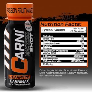C5 Carni Shot L-Carnitine 3500MG +Chromium + Alpha GPC, Sugar-Free, 77ml - Image 2