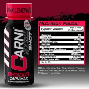 C5 Carni Shot L-Carnitine 3500MG +Chromium + Alpha GPC, Sugar-Free, 77ml - Image 3