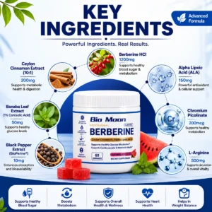 Bio Moon Berberine Gummies Watermelon | 60 Gummies - Image 3