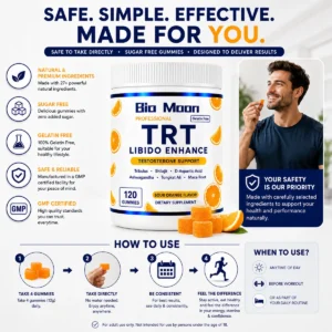 Bio Moon Professional TRT Libido Enhance Gummies | Sour Orange Flavor | 120 Gummies - Image 4