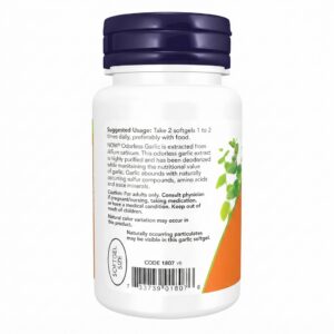 Now Odorless Garlic - 250 Softgels - Image 3